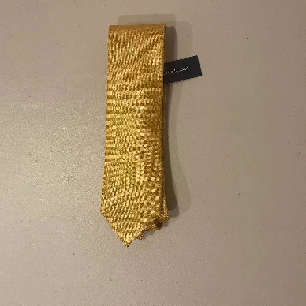 CLUB ROOM Men's Solid Tie Gold Color One Size - Picture 1 of 3
